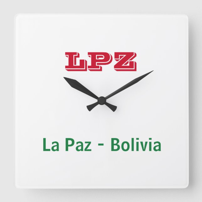 Cuadrado Reloj La Paz Bolivia (Anverso)