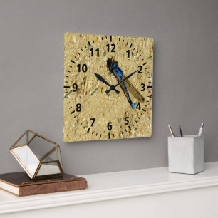 Cuadrado Reloj - Libélula azul