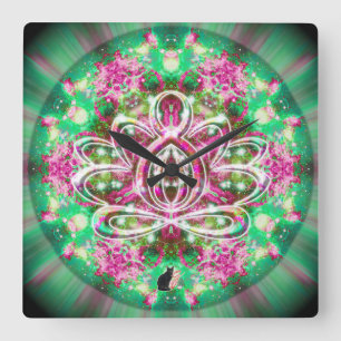 Cuadrado Reloj Luminoso Zen Lotus