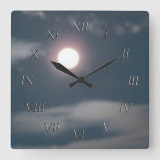 Cuadrado Reloj - Luna de la Mañana