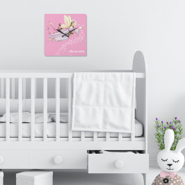 Cuadrado Reloj mágico personalizado de hadas de ángel para 