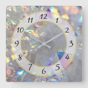 Cuadrado Reloj metálico de imitación de piedra de plata bla