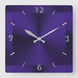 Cuadrado Reloj metálico moderno púrpura real