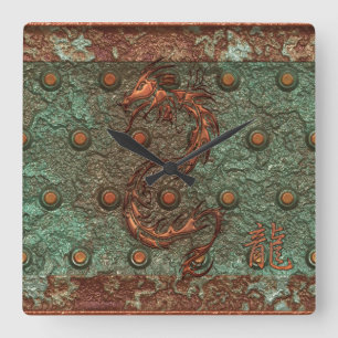 Cuadrado Reloj metalizado oxidado del arte de la fantasía