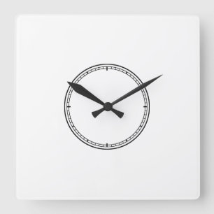 Cuadrado Reloj Minimalista negro y blanco