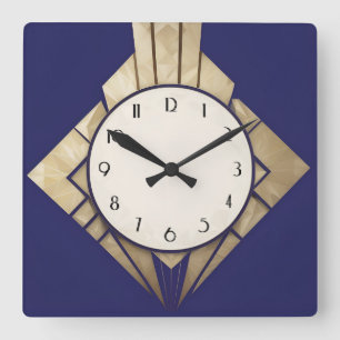 Cuadrado Reloj mínimo de diamante geométrico Art Deco de la