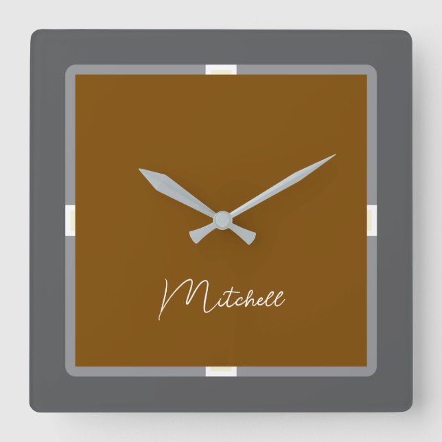 Cuadrado Reloj moderno de mi mariposa (Anverso)