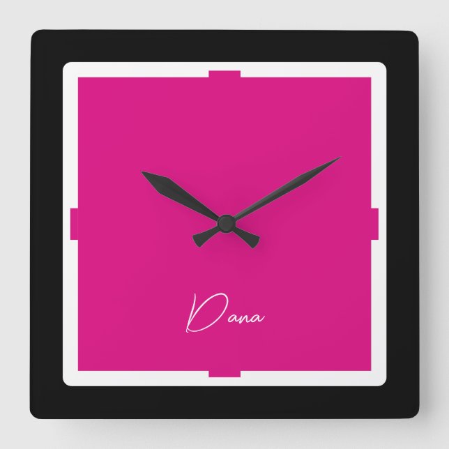 Cuadrado Reloj moderno de mi mariposa (Anverso)