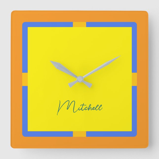 Cuadrado Reloj monográfico moderno (Anverso)