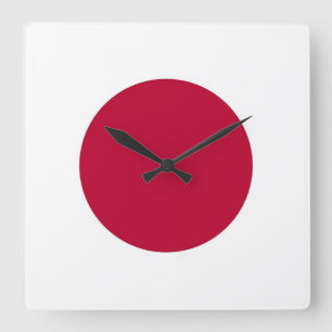 Cuadrado Reloj mural con bandera de Japón