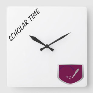 Cuadrado Reloj mural "Hora Académica"