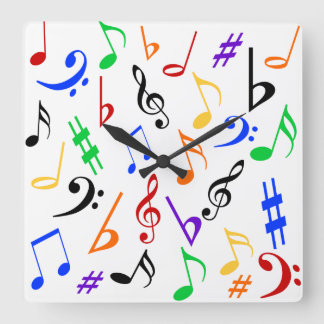Cuadrado Reloj musical colorido