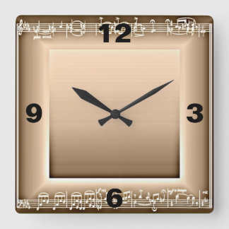 Cuadrado Reloj musical elegante