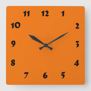 Cuadrado Reloj Naranja numerado modificable