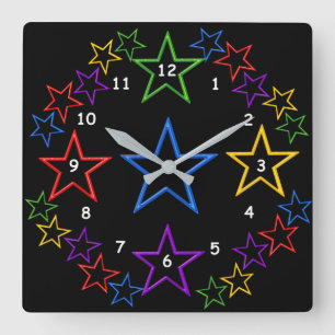 Cuadrado Reloj - Noche estrellada
