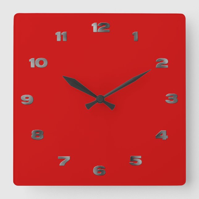 Cuadrado Reloj - Números árabes Metalizado (Anverso)