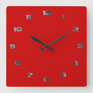Cuadrado Reloj - Números árabes Metalizado