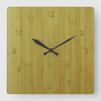 Cuadrado Reloj - Paneles de bambú