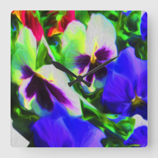 Cuadrado Reloj Pansy Art Wall