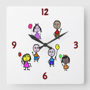 Cuadrado Reloj para niños del mundo