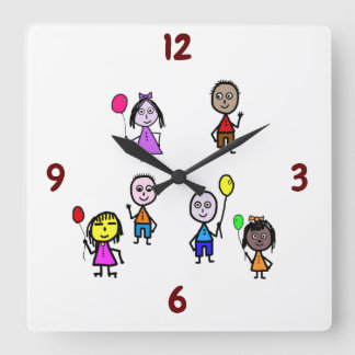 Cuadrado Reloj para niños del mundo