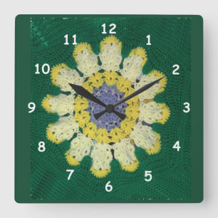 Cuadrado Reloj - Patrón Crochet - Daisy