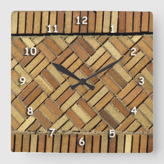 Cuadrado Reloj - Patrón de pared de ladrillo