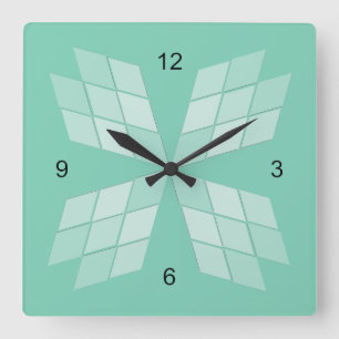 Cuadrado Reloj - Pétalos de diamante