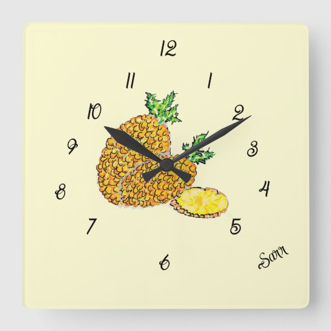 Cuadrado Reloj  : Piñas  (Anverso)
