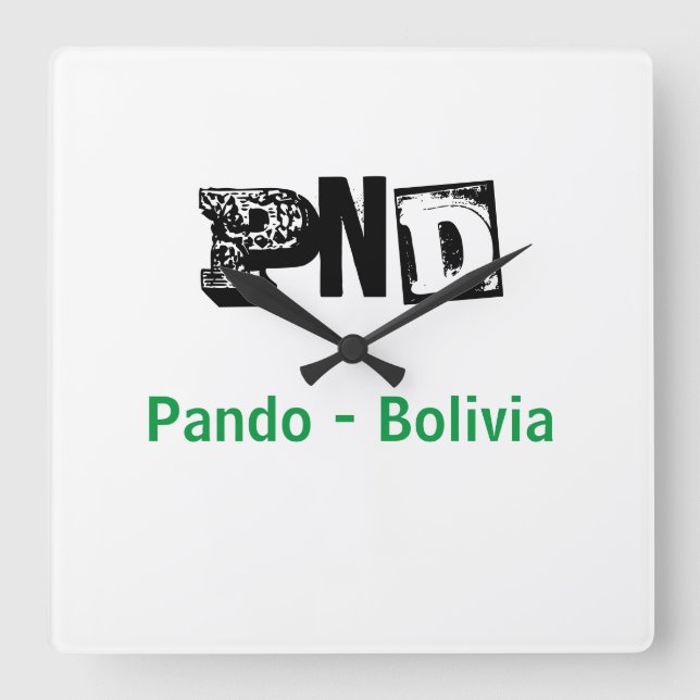 Cuadrado Reloj PND Pando Bolivia (Anverso)