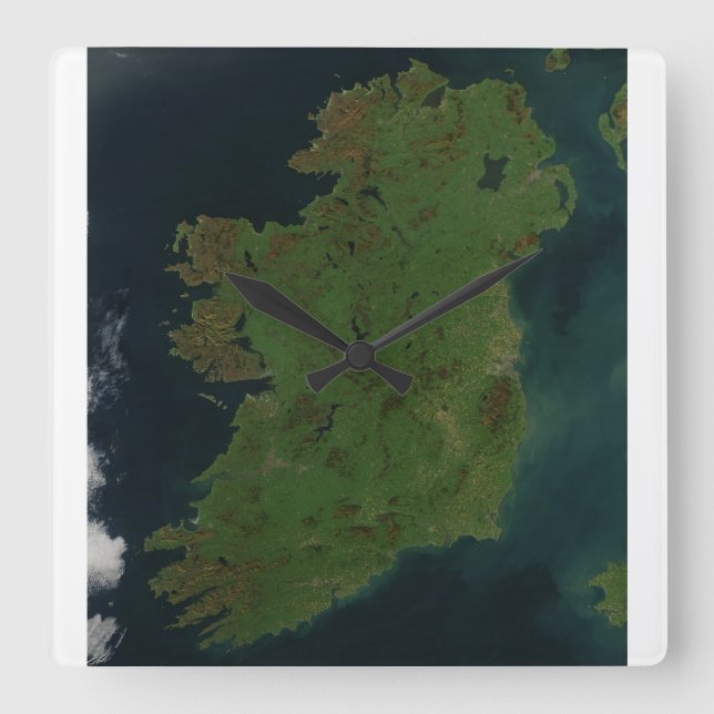 Cuadrado Reloj por satélite del mapa de Irlanda (Anverso)
