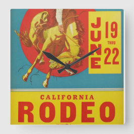 Cuadrado Reloj Poster Rodeo de California
