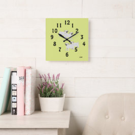 Cuadrado Reloj : Pug dulce pequeño .