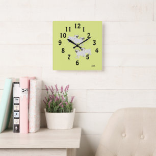 Cuadrado Reloj : Pug dulce pequeño .