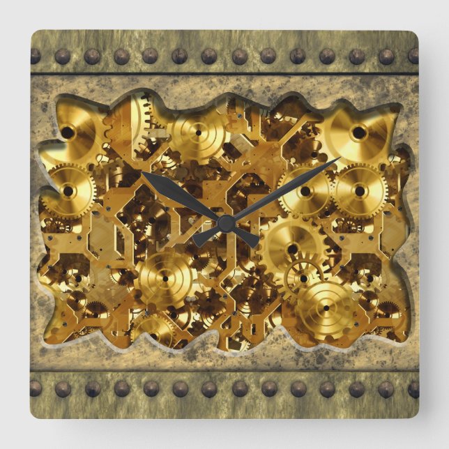 Cuadrado Reloj Radical Steampunk 10 (Anverso)