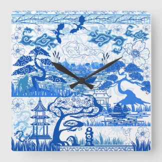 Cuadrado Reloj raro azul