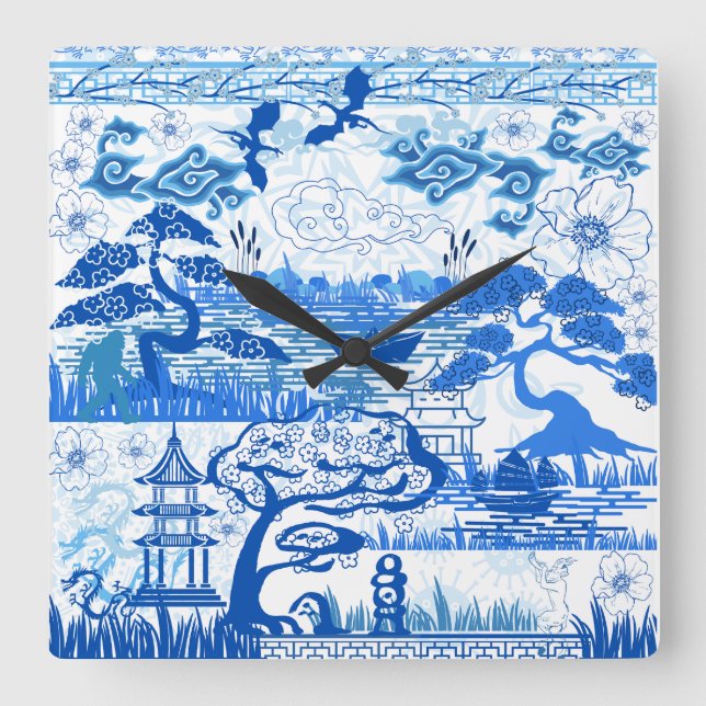 Cuadrado Reloj raro azul (Anverso)