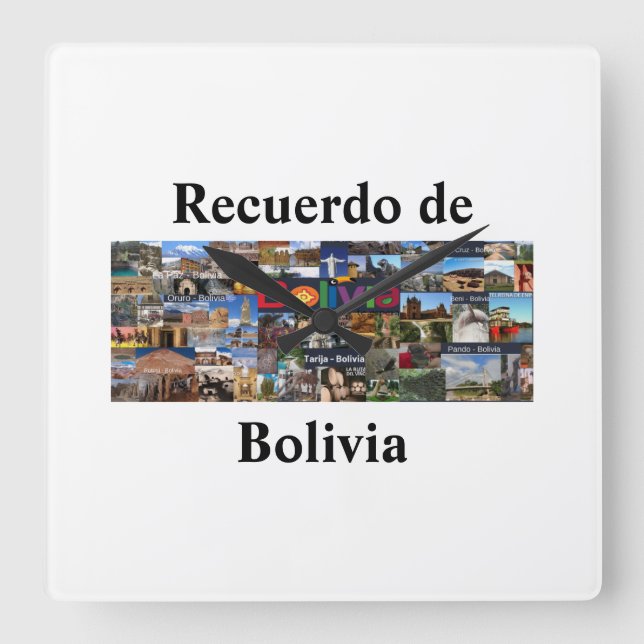 Cuadrado Reloj  recuerdo de Bolivia (Anverso)