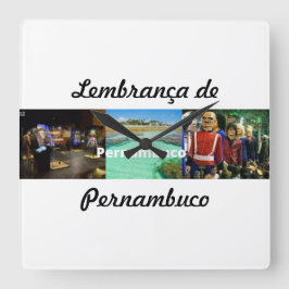 Cuadrado Reloj recuerdo de Pernambuco