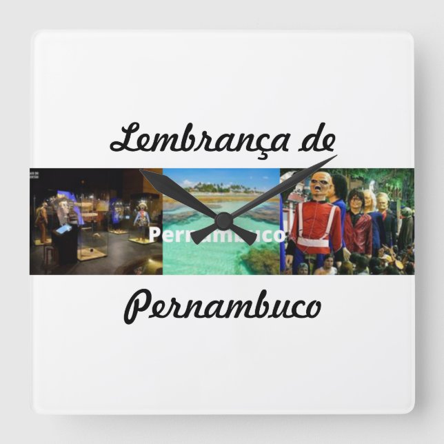 Cuadrado Reloj recuerdo de Pernambuco (Anverso)
