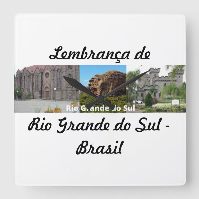 Cuadrado Reloj recuerdo de Rio Grande do Sul (Anverso)