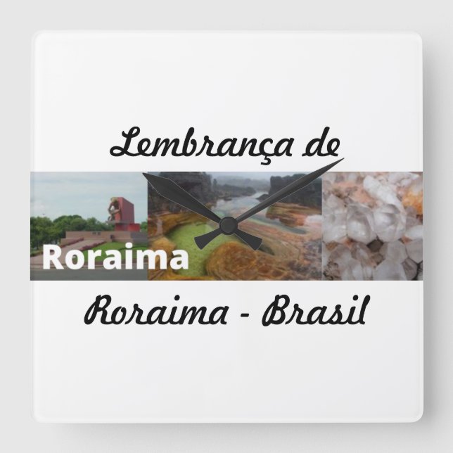 Cuadrado Reloj recuerdo de Roraima Brasil (Anverso)