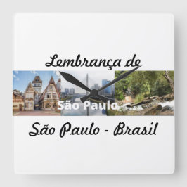 Cuadrado Reloj recuerdo de São Paulo Brasil