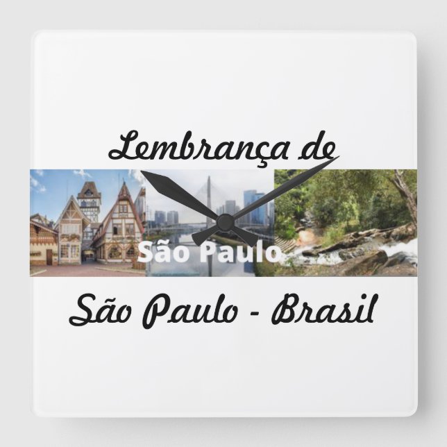 Cuadrado Reloj recuerdo de São Paulo Brasil (Anverso)