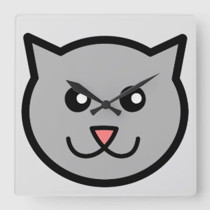 Cuadrado Reloj redondeado de gatos suave