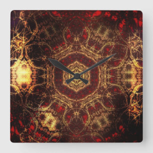 Cuadrado Reloj redondo de alfombra oriental