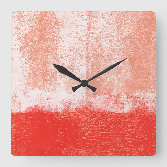 Cuadrado Reloj rodado de pintura roja (Anverso)