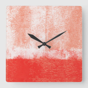 Cuadrado Reloj rodado de pintura roja
