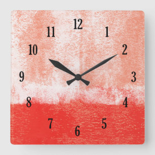 Cuadrado Reloj rodado rojo de la pintura