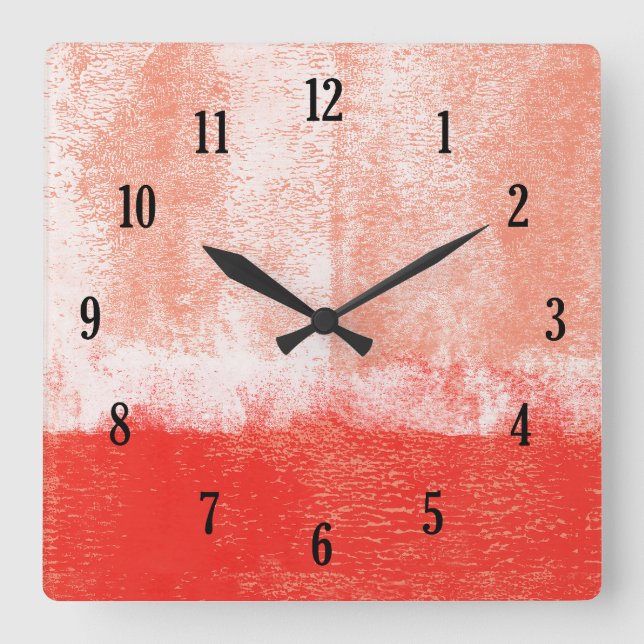 Cuadrado Reloj rodado rojo de la pintura (Anverso)